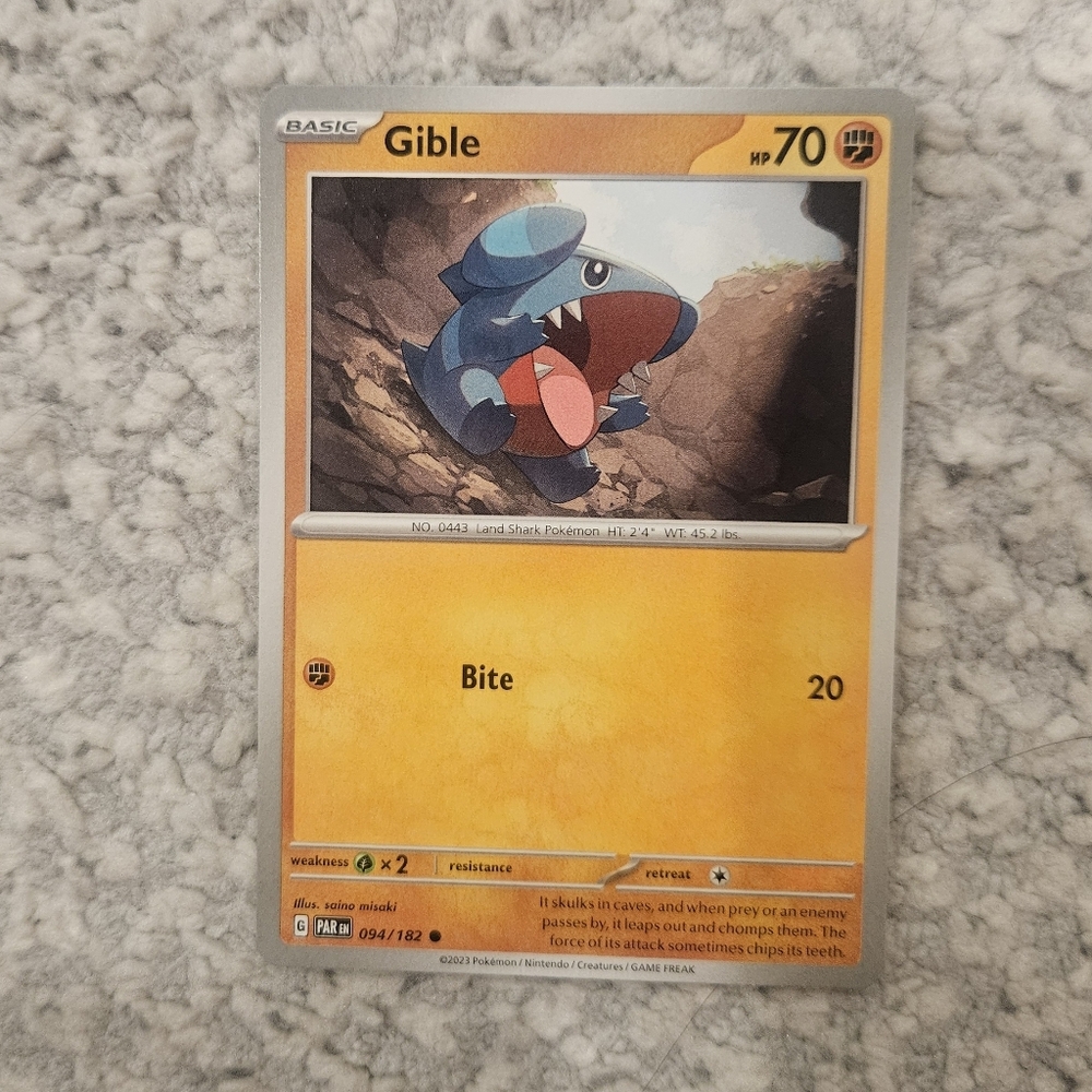 POKEMON TCG Card Gible Paradox Rift 094/182